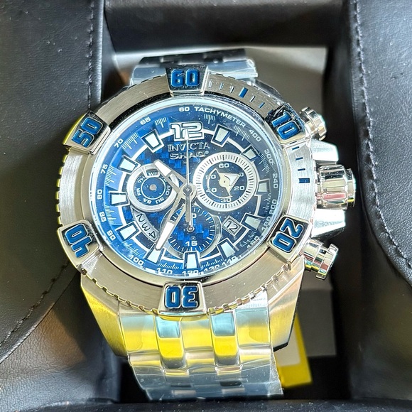 Invicta Shaq Limited Edition Men’s Chronograph - Silver & Blue - Model 33766